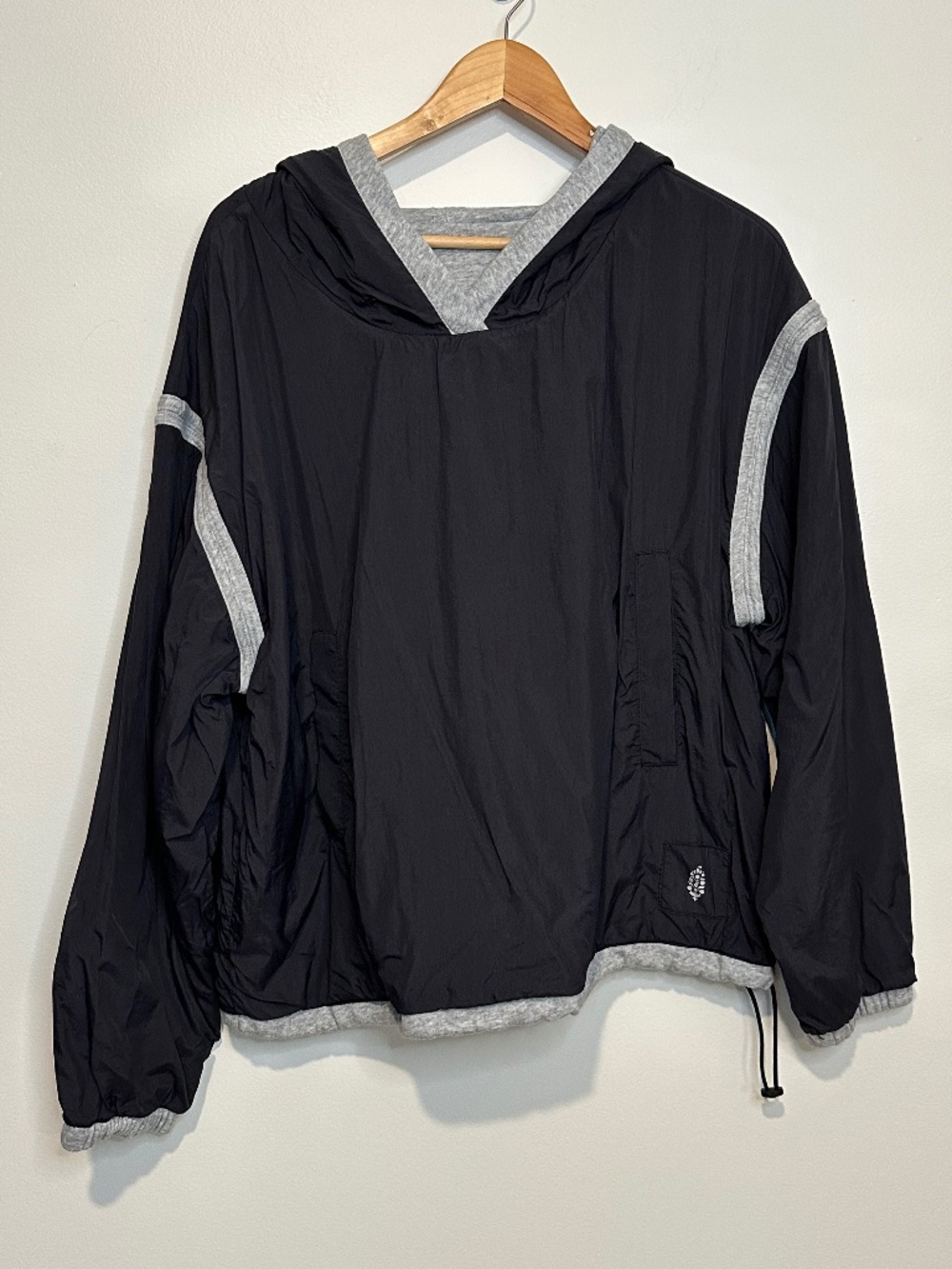 Free People Movement Don’t Back Down Nylon Pullover Lined Windbreaker - Black